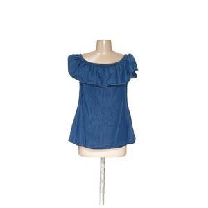 White House Black Market Blue Off-Shoulder Top